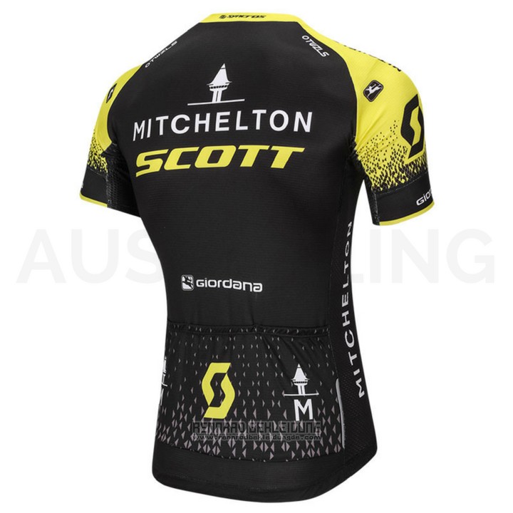 2018 Fahrradbekleidung Scott Shwarz Trikot Kurzarm und Tragerhose